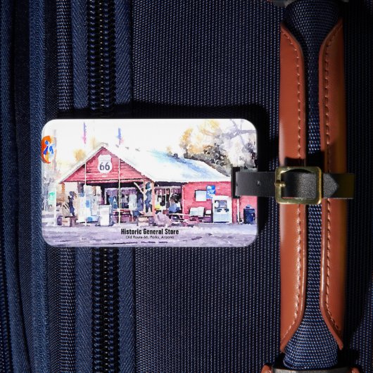 Historisch Route 66 Arizona General Store Waterver Bagagelabel (Voorkant Insitu 4)