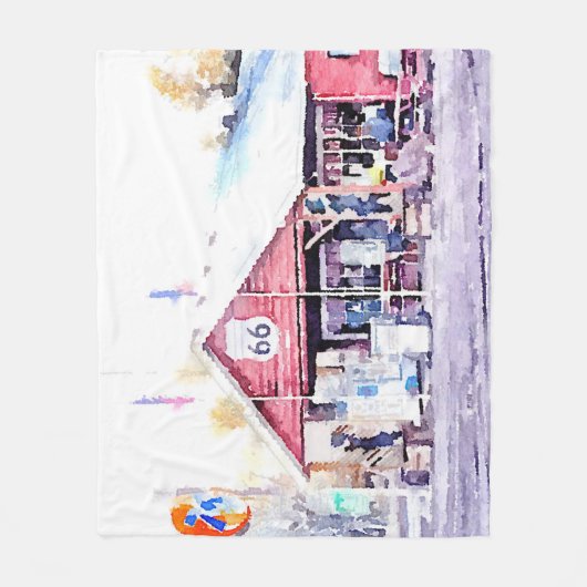 Historisch Route 66 Arizona General Store Waterver Fleece Deken (Voorkant)
