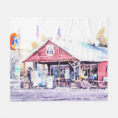 Historisch Route 66 Arizona General Store Waterver Fleece Deken (Voorkant (Horizontaal))