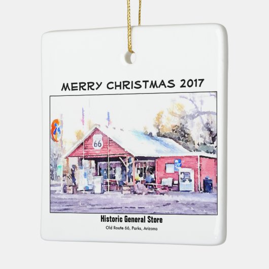 Historisch Route 66 Arizona General Store Waterver Keramisch Ornament (Links)