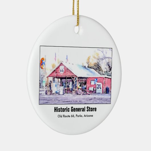 Historisch Route 66 Arizona General Store Waterver Keramisch Ornament (Rechts)
