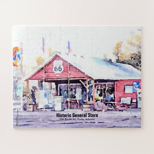 Historisch Route 66 Arizona General Store Waterver Legpuzzel (Horizontaal)