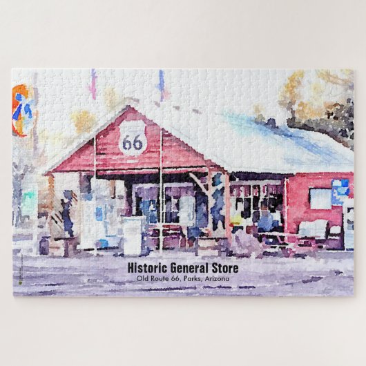 Historisch Route 66 Arizona General Store Waterver Legpuzzel (Horizontaal)