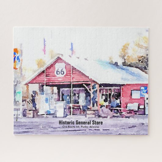 Historisch Route 66 Arizona General Store Waterver Legpuzzel (Horizontaal)