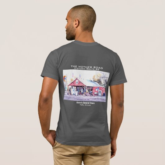 Historisch Route 66 Arizona General Store Waterver T-shirt (Achterkant volledig)