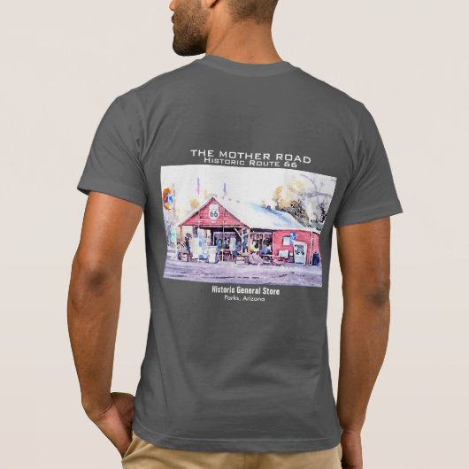 Historisch Route 66 Arizona General Store Waterver T-shirt (Achterkant)
