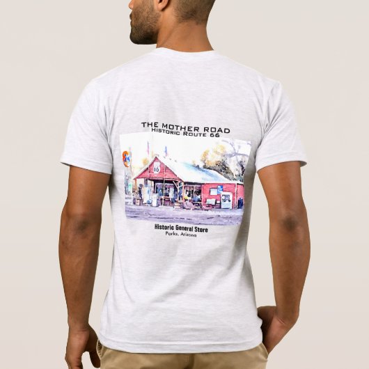 Historisch Route 66 Arizona General Store Waterver T-shirt (Achterkant)