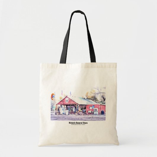 Historisch Route 66 Arizona General Store Waterver Tote Bag (Voorkant)
