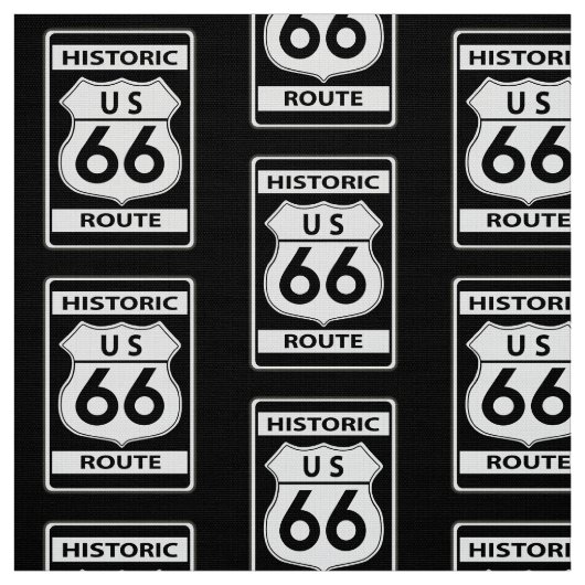 Historisch Route 66 Black Stof (Swatch)