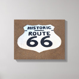 Historisch Route 66 Pavementteken Canvas Afdruk