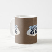 Historisch Route 66 Pavementteken Koffiemok (Voorkant links)