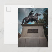 Historisch ruiterstandbeeld van soldaat briefkaart (Voorkant / Achterkant)