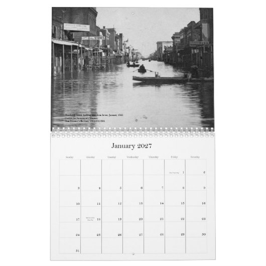 Historisch Sacramento, 1850-1890 Kalender (Jan 2027)