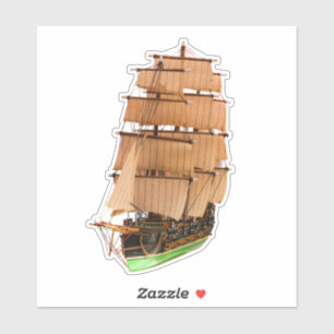 Historisch scheepvaartschip met barque zeilen sticker