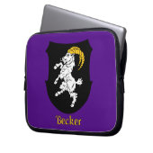 Historisch schild van Becker Laptop Sleeve (Voorkant Links)
