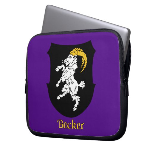 Historisch schild van Becker Laptop Sleeve (Voorkant Links)