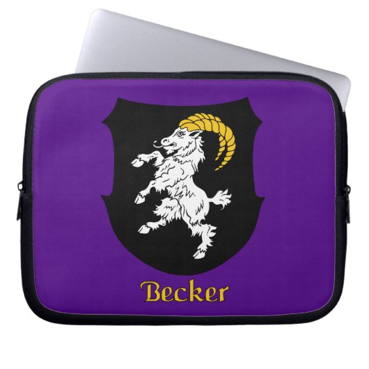 Historisch schild van Becker Laptop Sleeve (Voorkant)