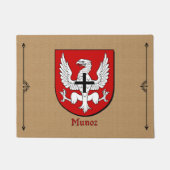 Historisch schild van Munoz op Burlap-achtergrond Deurmat (Voorkant)