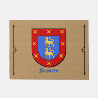 Historisch schild van Navarro op Burlap achtergron Deurmat
