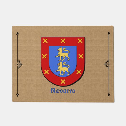 Historisch schild van Navarro op Burlap achtergron Deurmat (Voorkant)