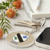 Historisch schild van Ochoa met vlag van Spanje Sleutelhanger (Voorkant Rechts)