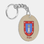 Historisch schild van Reyes en Spaanse vlag Sleutelhanger (Voorkant Links)