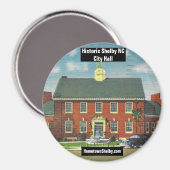 Historisch Shelby NC Stadhuis Magneet (Voorkant / Achterkant)
