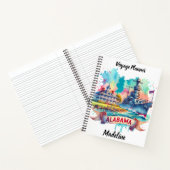 Historisch slagschip en de kust van Alabama Notitieboek (Binnen)