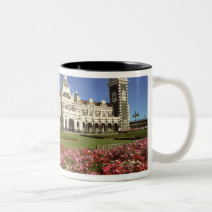 Historisch station, Dunedin, Nieuw-Zeeland Tweekleurige Koffiemok