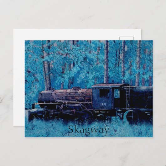 Historisch stoomlocomotiefspoor in Skagway Alaska Briefkaart (Voorkant / Achterkant)