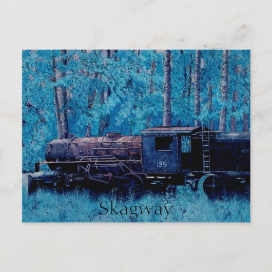 Historisch stoomlocomotiefspoor in Skagway Alaska Briefkaart (Voorkant)