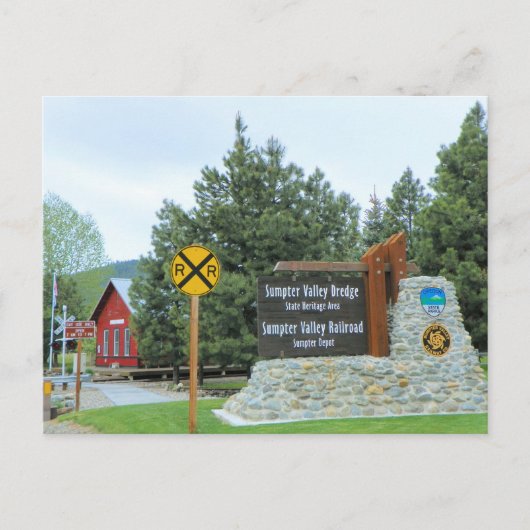 Historisch Sumpter Gold Dredge en Railway Park Briefkaart (Voorkant)