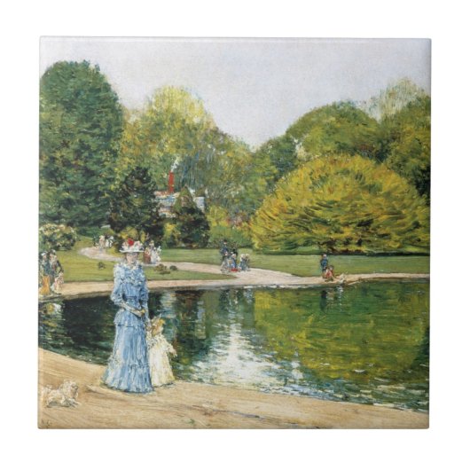 Historisch Uitzicht van Central Park (New York) Tegeltje (Voorkant)