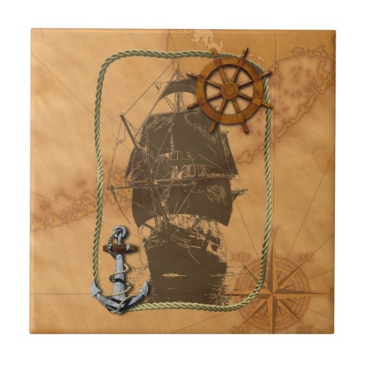 Historisch Varend Schip Tegeltje (Voorkant)