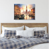 Historisch Venetië Grand Canal bij zonsondergang m Canvas Afdruk (Insitu (Slaapkamer))
