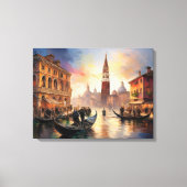 Historisch Venetië Grand Canal bij zonsondergang m Canvas Afdruk (Voorkant)