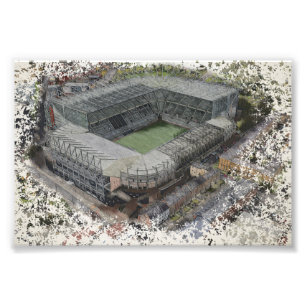 Historisch voetbalstadion in Newcastle upon Tyne Foto Afdruk