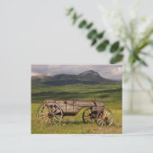 Historisch wagon achtergelaten in een pasta briefkaart (Staand voorkant)