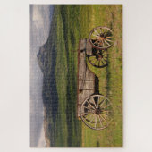 Historisch wagon achtergelaten in een pasta legpuzzel (Verticaal)