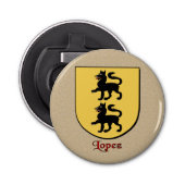 Historisch wapenschild van Lopez Button Flesopener (Voorkant)
