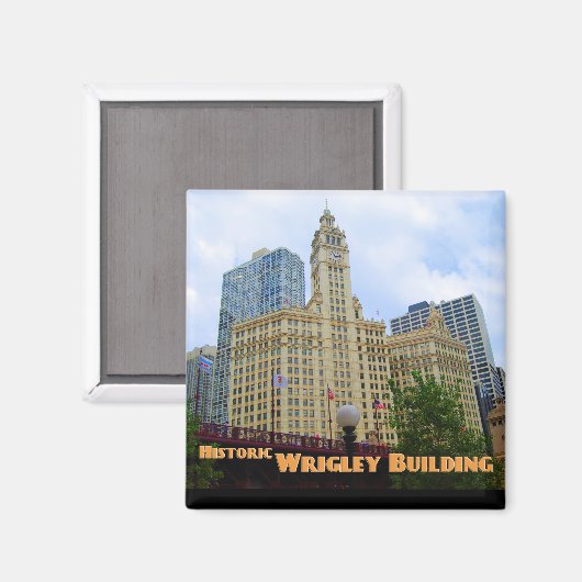 Historisch Wrigley gebouw - Chicago Magneet (Voorkant / Achterkant)