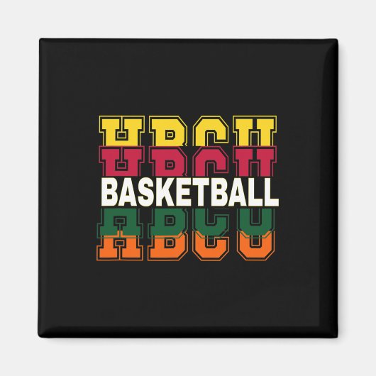 Historisch Zwart College University Basketbal P Magneet (Voorkant)