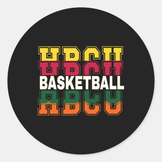 Historisch Zwart College University Basketbal P Ronde Sticker (Voorkant)