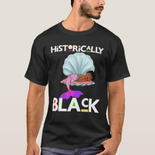 Historisch zwarte zeemeerminnend meisje Girl Brown T-shirt