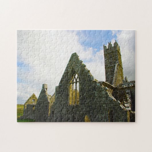 Historische abdijruïnes Galway Ierland. Legpuzzel (Horizontaal)