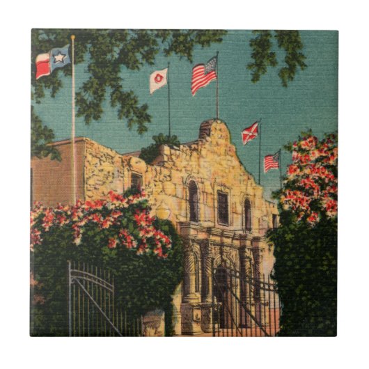 Historische Alamo-missie Tegeltje (Voorkant)