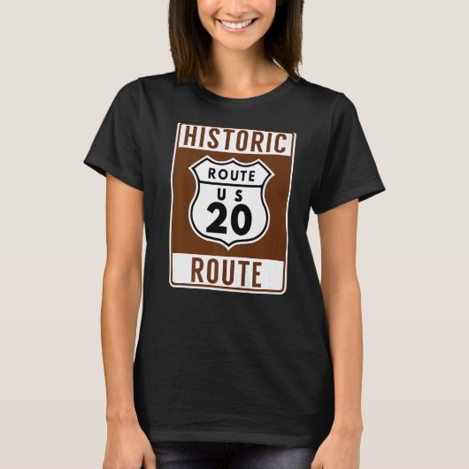 Historische Amerikaanse Route 20 Amerika's langste T-shirt (Voorkant)