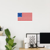 Historische Amerikaanse vlag van Betsy Ross Poster (Thuiskantoor)