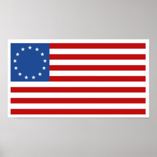 Historische Amerikaanse vlag van Betsy Ross Poster