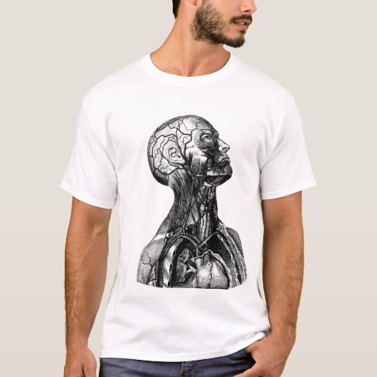Historische anatomische torso tekening T-shirt (Voorkant)